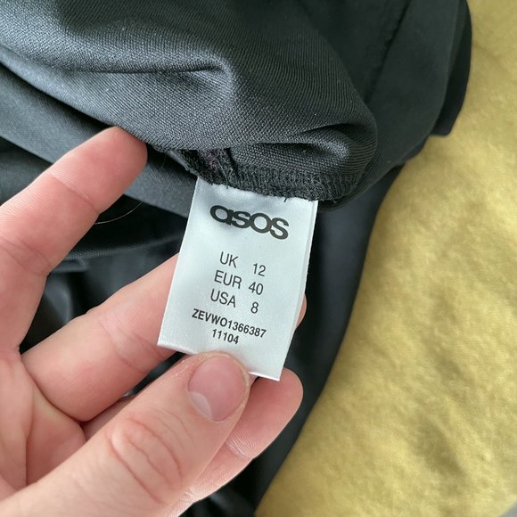 ASOS Black Mesh Cocktail Mini Dress 8 - Picture 7 of 8